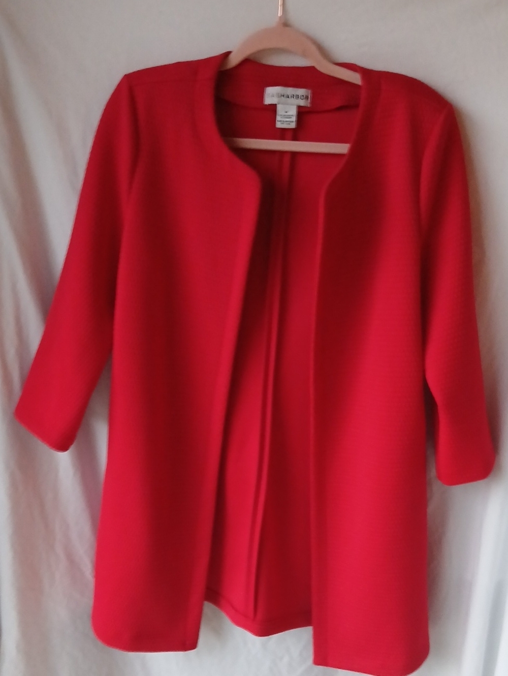 Sag Harbor Bright Red Open-Front Trench Coat